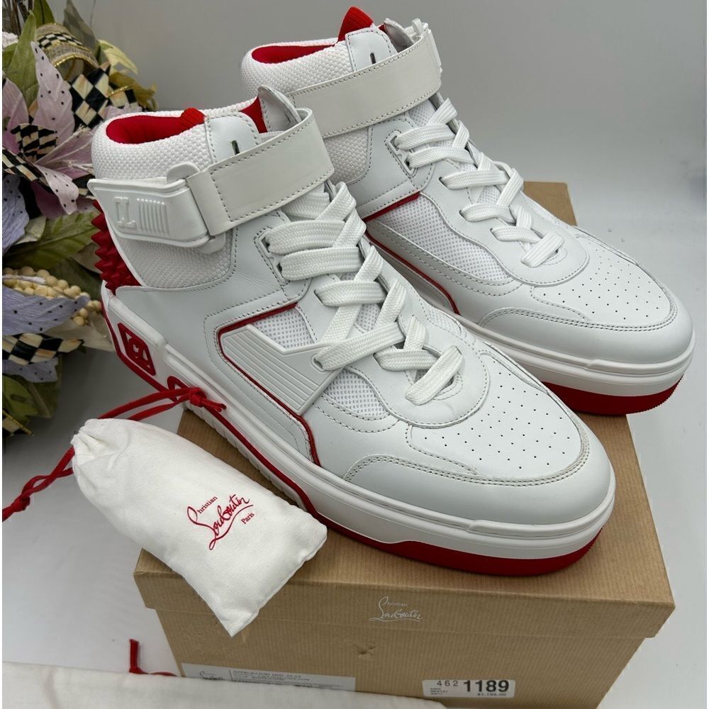 Men’s Christian Louboutin, Astroloubi leather sneakers, size 44 made in Italy